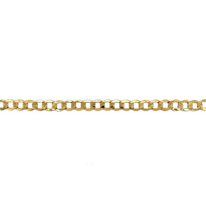 9ct Gold 7.25" Hollow Curb Bracelet