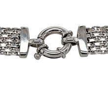 Load image into Gallery viewer, Preowned 9ct White Gold 7.5&quot; Watch Strap Style Bracelet with the weight 6.40 grams and link width 9mm
