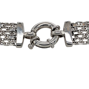 Preowned 9ct White Gold 7.5" Watch Strap Style Bracelet with the weight 6.40 grams and link width 9mm