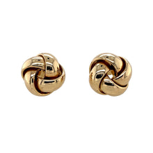 Load image into Gallery viewer, Preowned 9ct Yellow Gold 10mm Knot Stud Earrings with the weight 1 gram

