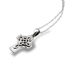 New 925 Silver Celtic Cross Pendant on an 18" fine pendant chain (chain styles may vary)