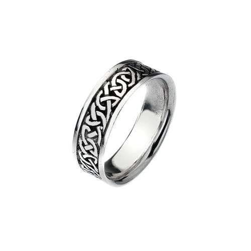 925 Silver Celtic Loop Knot Band Ring