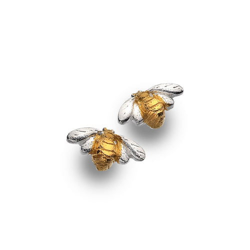 925 Silver Honey Bee Stud Earrings