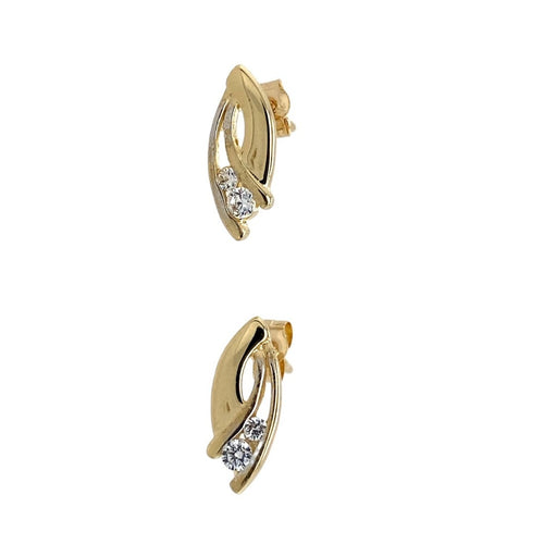 9ct Gold & Cubic Zirconia Set Stud Earrings