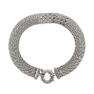 9ct White Gold 7.5" Watch Strap Style Bracelet