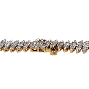 Preowned 9ct Yellow and White Gold & Diamond Set 7.5" Bracelet with the weight 9.70 grams and link width 5mm