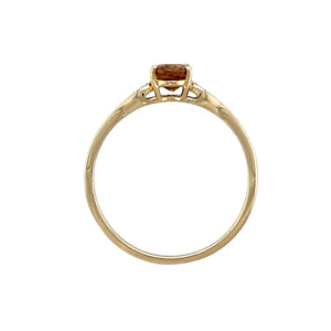 10ct Gold Diamond & Citrine Set Ring