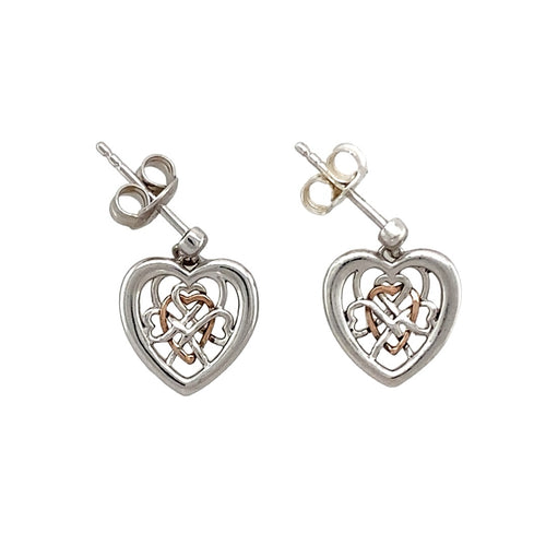 925 Silver Clogau Heart Drop Earrings