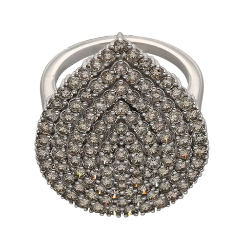 New 9ct White Gold & Diamond Set Teardrop Dress Ring