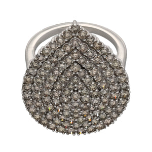 New 9ct White Gold & Diamond Set Teardrop Dress Ring
