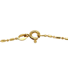 Load image into Gallery viewer, Preowned 18ct Yellow, Rose and White Gold 7.5&quot; Ball Bracelet with the weight 3.80 grams. The center ball is 6mm diameter and the band of the bracelet is 1mm wide
