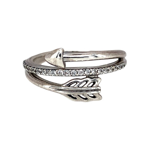 925 Silver & Cubic Zirconia Set Pandora Arrow Ring