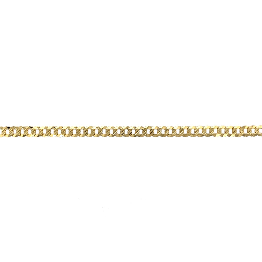 9ct Gold 7.5" Diamond Cut Curb Bracelet
