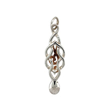 Load image into Gallery viewer, New 925 Silver with 9ct Rose Gold Celtic Knot Music Symbol Lovespoon Pendant with the weight 2.30 grams
