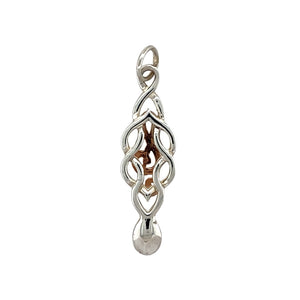 New 925 Silver with 9ct Rose Gold Celtic Knot Music Symbol Lovespoon Pendant with the weight 2.30 grams