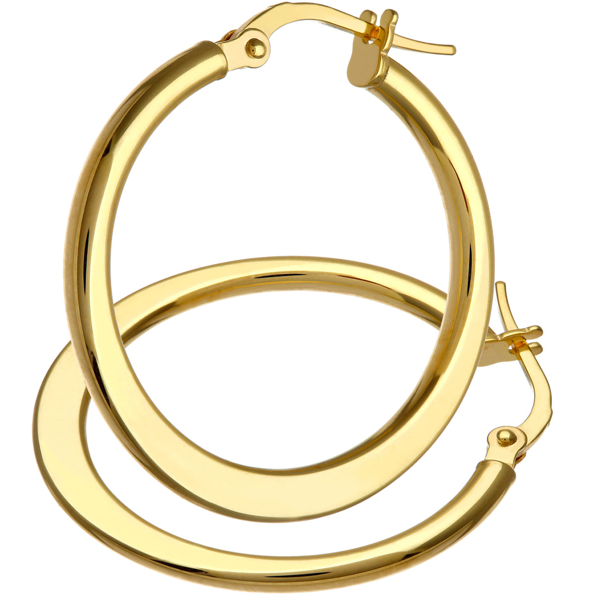 9ct Gold Plain Hoop Creole Earrings