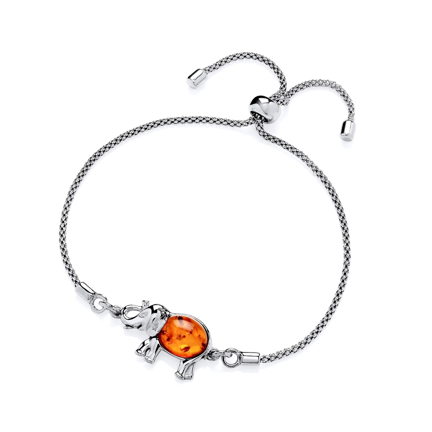 New 925 Silver & Natural Baltic Amber Set Elephant Bracelet with the weight 4 grams. Elephant size : 19.5mm x 12.5mm Adjustable Length