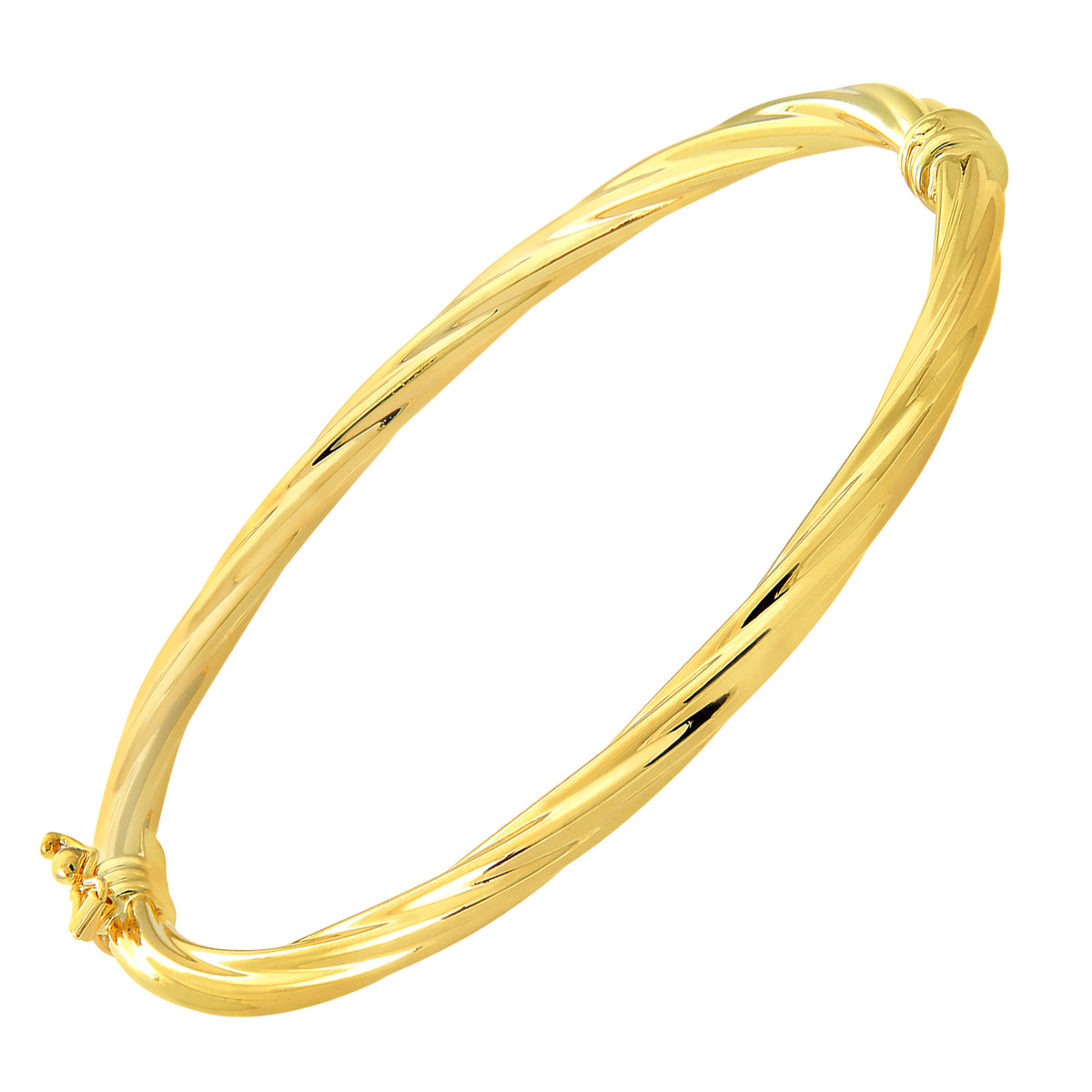 9ct Gold Twisted Hinged Bangle