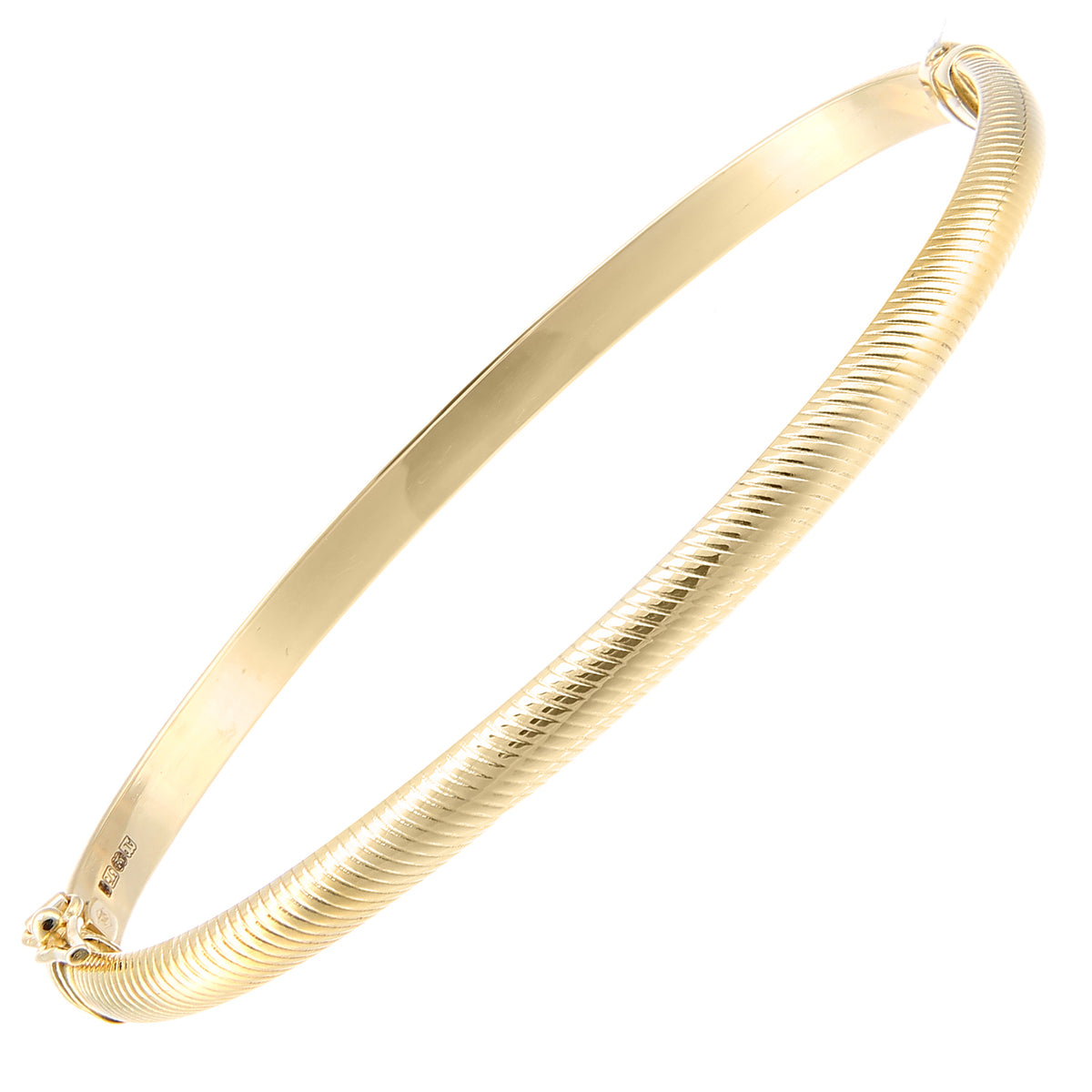 9ct Gold Textured Hinged Bangle