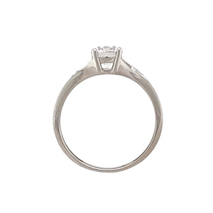 9ct White Gold & Cubic Zirconia Set Solitaire Ring