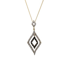 Load image into Gallery viewer, 9ct Gold White and Black Diamond Set 18&quot; Necklace
