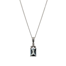 Load image into Gallery viewer, 9ct White Gold Diamond &amp; Aquamarine Set 18&quot; Necklace
