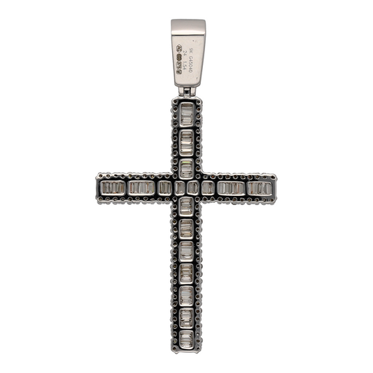 Add radiant elegance and symbolic sparkle to your collection with this pre-owned 9ct white gold diamond set cross pendant—perfect for meaningful style with standout brilliance.
Design: The cross is set with a striking combination of brilliant and baguette cut diamonds, creating depth and dimension with refined symmetry.
Material: Made from 9-carat white gold, the polished finish enhances the brilliance of the diamonds with a cool, luminous shine.