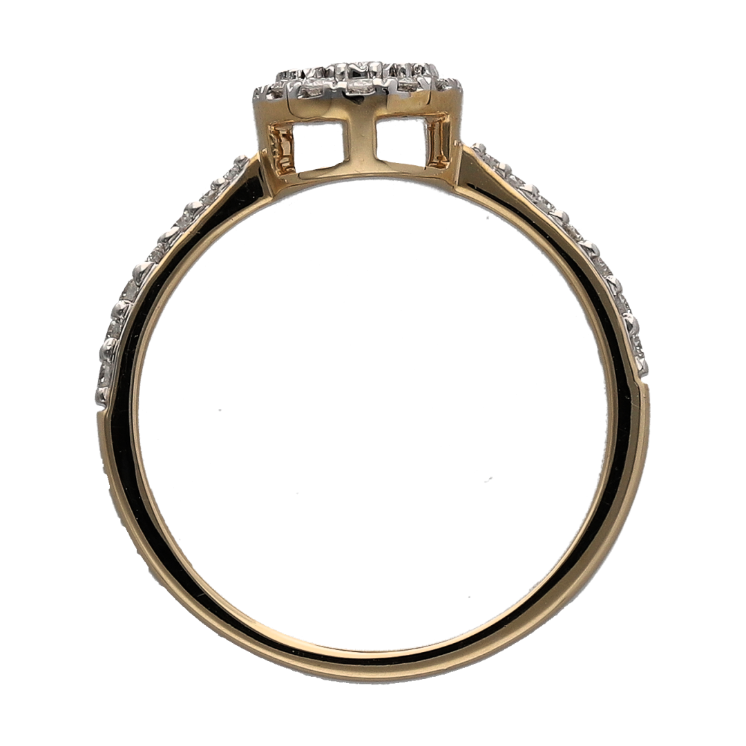 New 9ct Gold & Diamond Set Oval Halo Ring