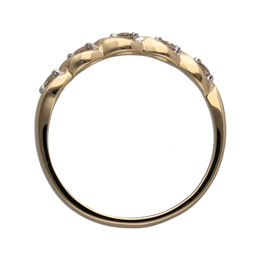 New 9ct Gold & Diamond Set Weave Band Ring