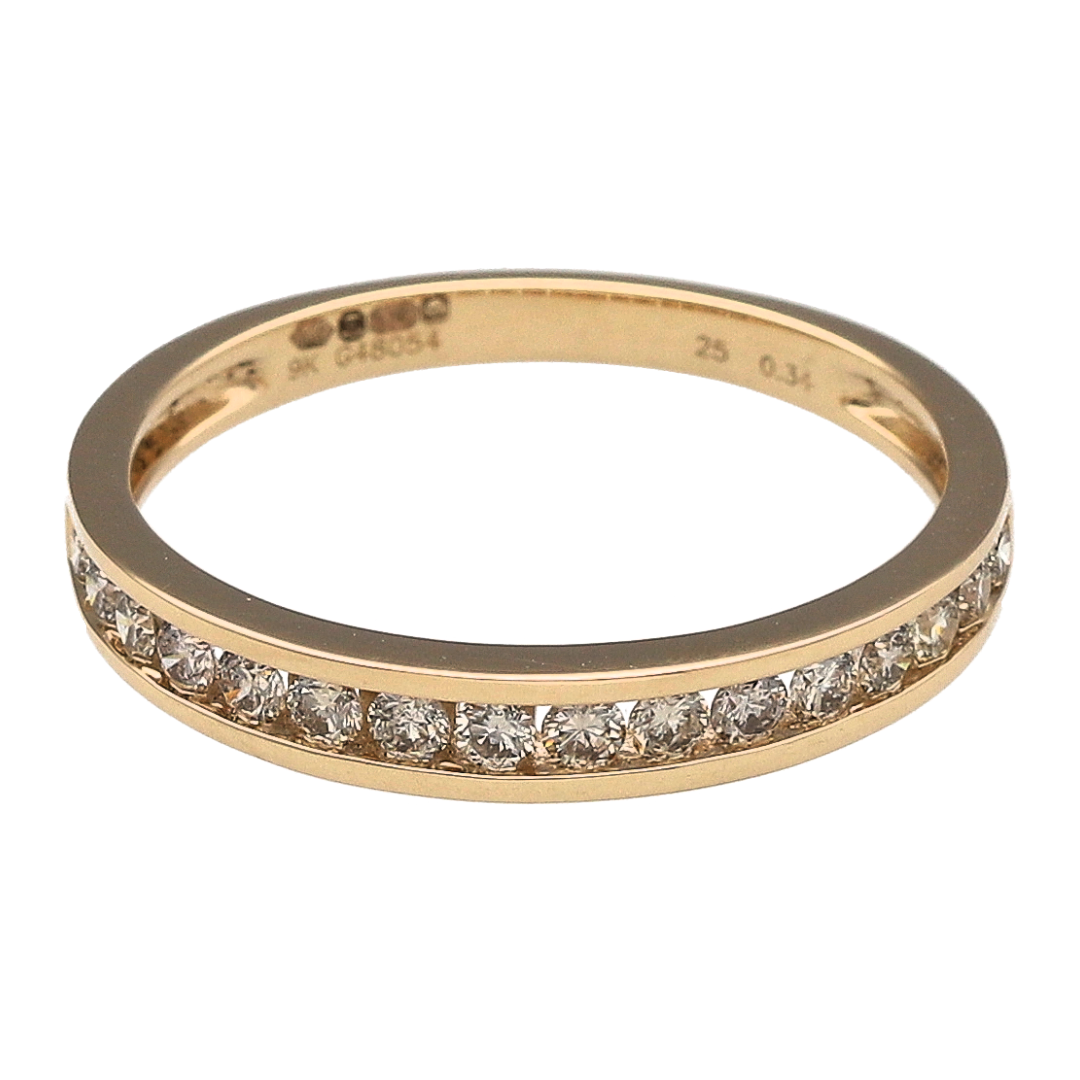 New 9ct Gold & Diamond Set Band Ring