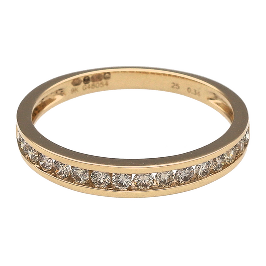 New 9ct Gold & Diamond Set Band Ring