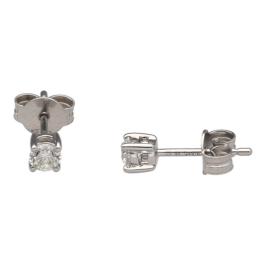 New 9ct White Gold & Diamond Set Stud Earrings