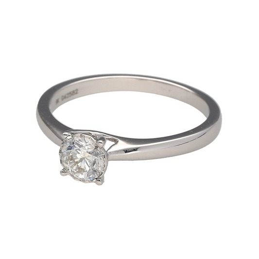 New 9ct White Gold & Diamond Set Solitaire Ring in size N. The ring contains a real natural diamond which is 0.50ct but looks like 1ct due to the setting. The diamond is approximate clarity Si and colour G - H