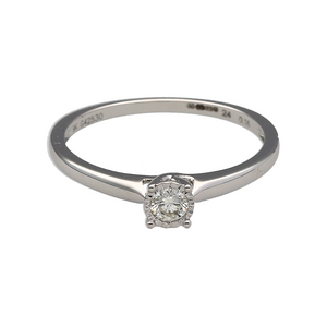 New 9ct White Gold & Diamond Set Solitaire Ring