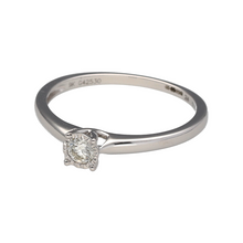 Load image into Gallery viewer, New 9ct White Gold &amp; Diamond Set Solitaire Ring in size N. The ring contains a real natural diamond which is 0.16ct but looks like 0.33ct due to the setting. The diamond is approximate clarity Si and colour G - H
