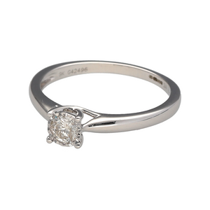 New 9ct White Gold & Diamond Set Solitaire Ring in size N. The ring contains a real natural diamond which is 0.25ct but looks like 0.50ct due to the setting. The diamond is approximate clarity Si and colour G - H