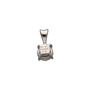 New 9ct White Gold & Diamond Solitaire Set Pendant. The pendant contains a real natural diamond which is 0.36ct. The diamond is approximate clarity Si and colour G - H