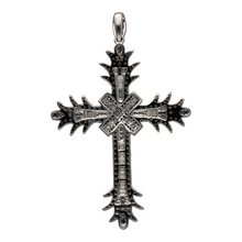 Load image into Gallery viewer, New 9ct White Gold &amp; Diamond Set Fancy Cross Pendant made up of brilliant and baguette cut diamonds. The pendant contains real natural diamonds which are 1.64ct in total. The diamond is approximate clarity Si - I1 and colour K - M
