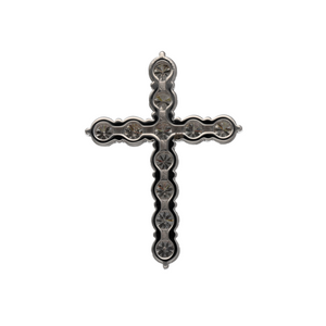 New 9ct White Gold & Diamond Set Cross Pendant made up of brilliant cut diamonds. The pendant contains real natural diamonds which are 2.07ct in total. The diamond is approximate clarity Si - I1 and colour G - H