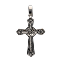 Load image into Gallery viewer, New 9ct White Gold &amp; Diamond Set Fancy Cross Pendant made up of brilliant and Baguette cut diamonds. The pendant contains real natural diamonds which are 0.91ct in total. The diamond is approximate clarity Si - I1 and colour G - H
