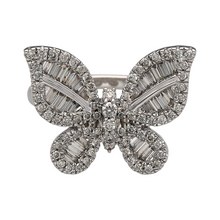 Load image into Gallery viewer, New 9ct White Gold &amp; Diamond Set Butterfly Cluster Ring
