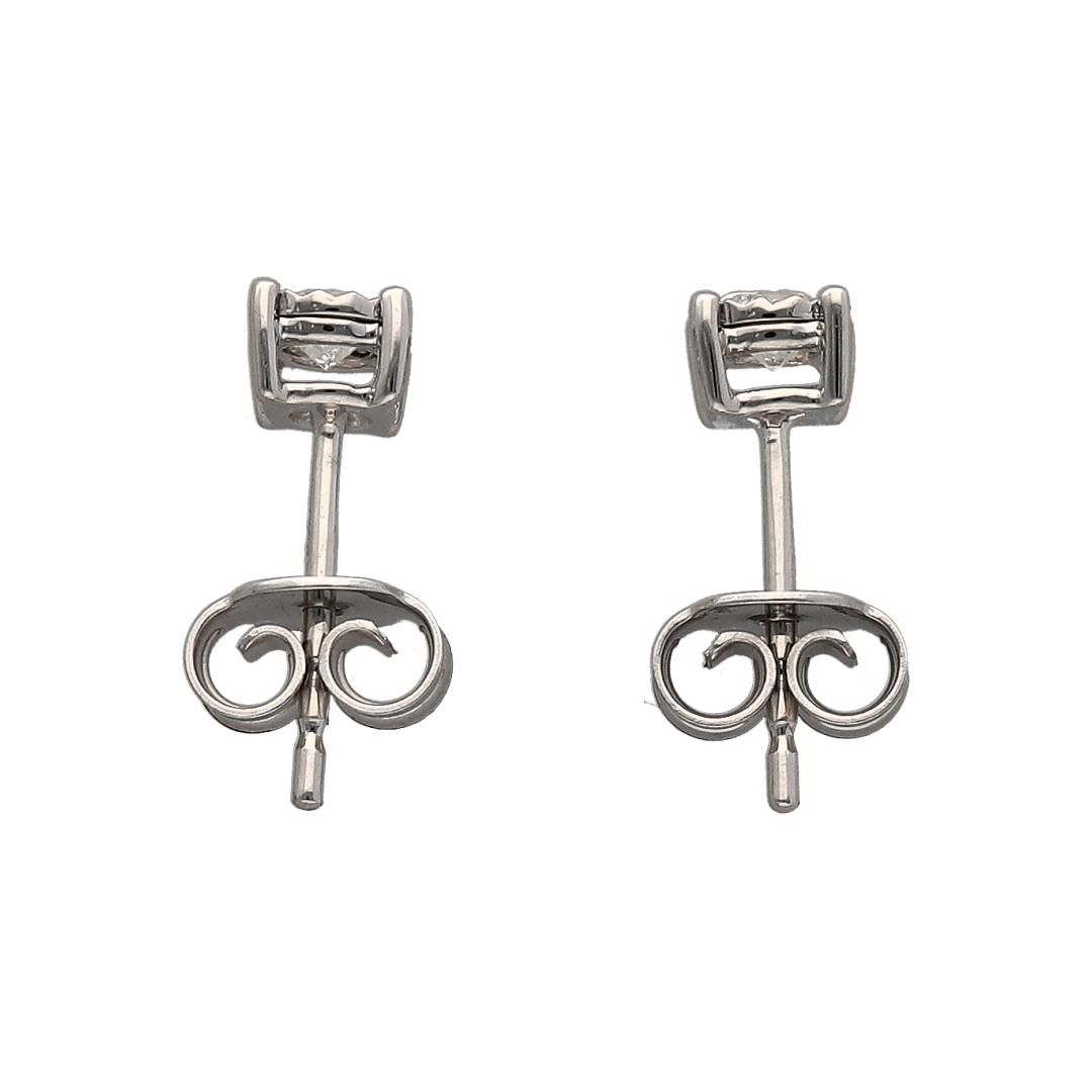 New 9ct White Gold & Diamond Set Stud Earrings
