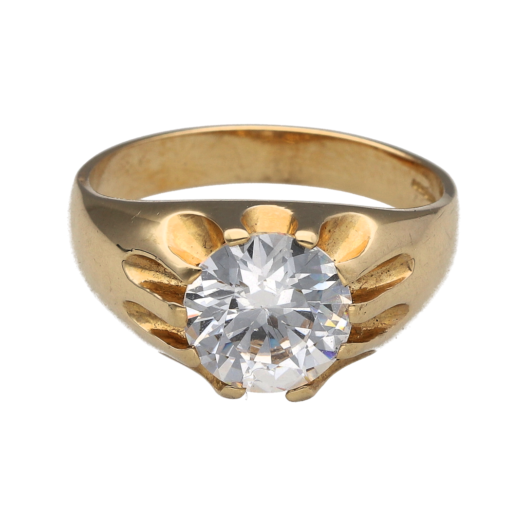 New 9ct Gold & Cubic Zirconia Set Signet Ring