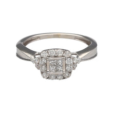 Load image into Gallery viewer, 9ct White Gold &amp; Diamond Set Halo Illusion Cluster Ring
