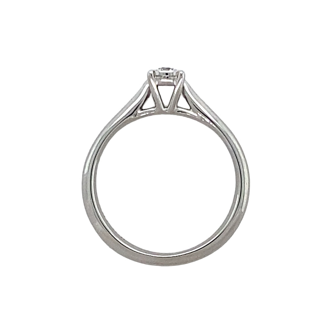 9ct White Gold & Diamond Set Solitaire Ring