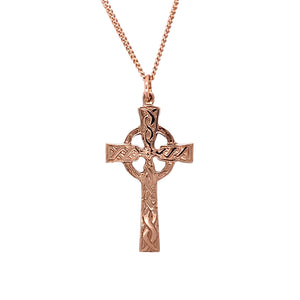 9ct Welsh Gold Celtic Cross 18" Necklace