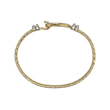 Load image into Gallery viewer, New 9ct Solid Gold &amp; Cubic Zirconia Set Twisted Horseshoe Baby Bangle
