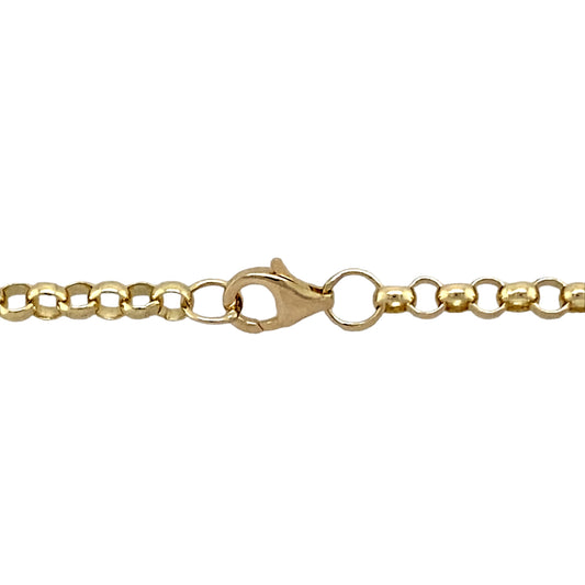 New 9ct Yellow Gold 22" Belcher Chain with the weight 11.40 grams and link width 3mm