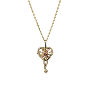 9ct Gold & Diamond Set Clogau Celtic Heart 18" Necklace