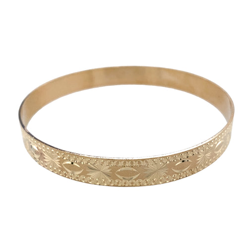 New 9ct Solid Gold Patterned Bangle